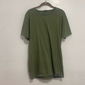 SHOPPING SHOP Women Crew Neck Tee 100% Cotton Green Space-dye Short Sleeve Sz XL